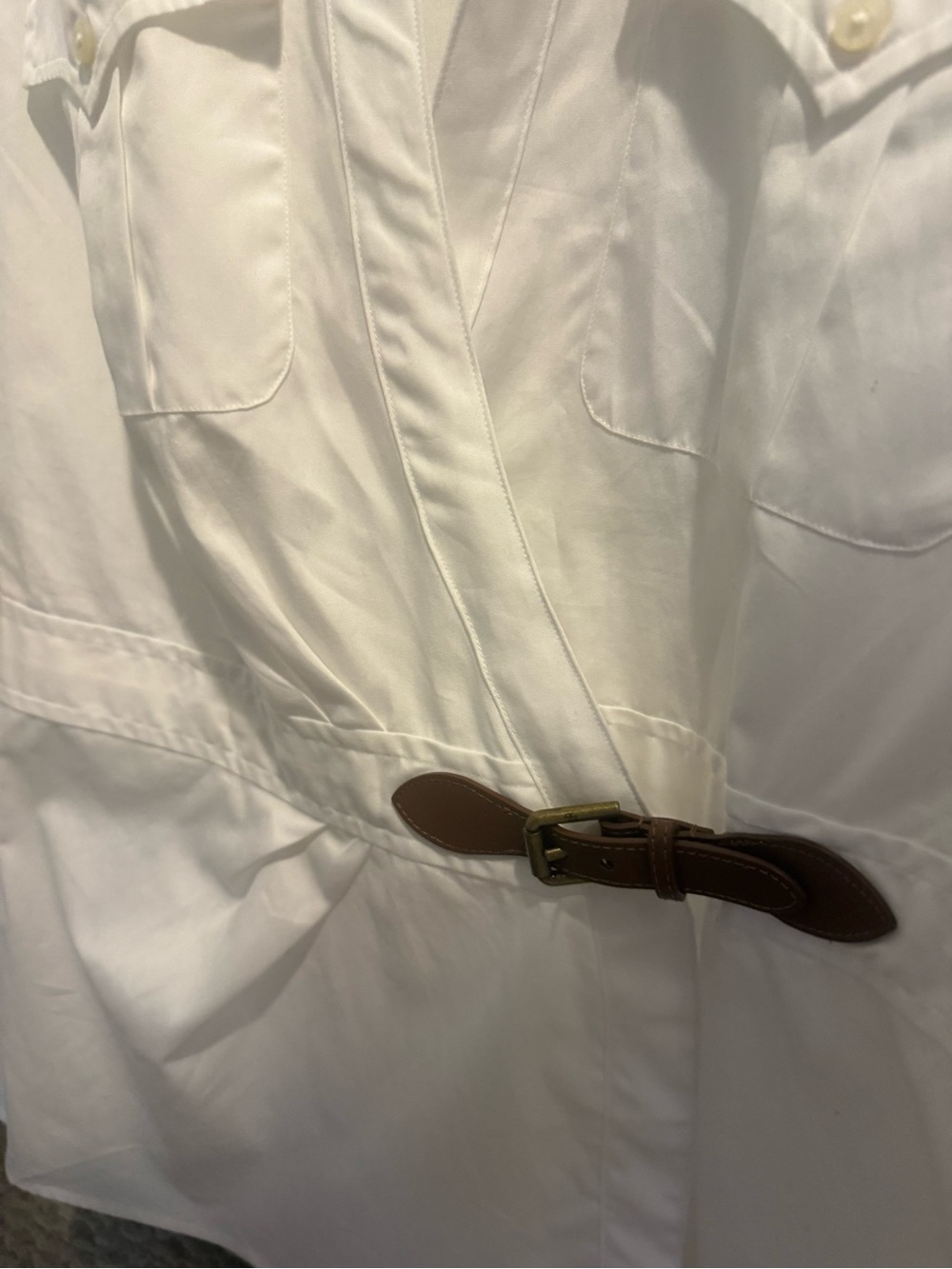 Lauren Ralph Lauren White Collared Shirt, Size L - Picture 3 of 4